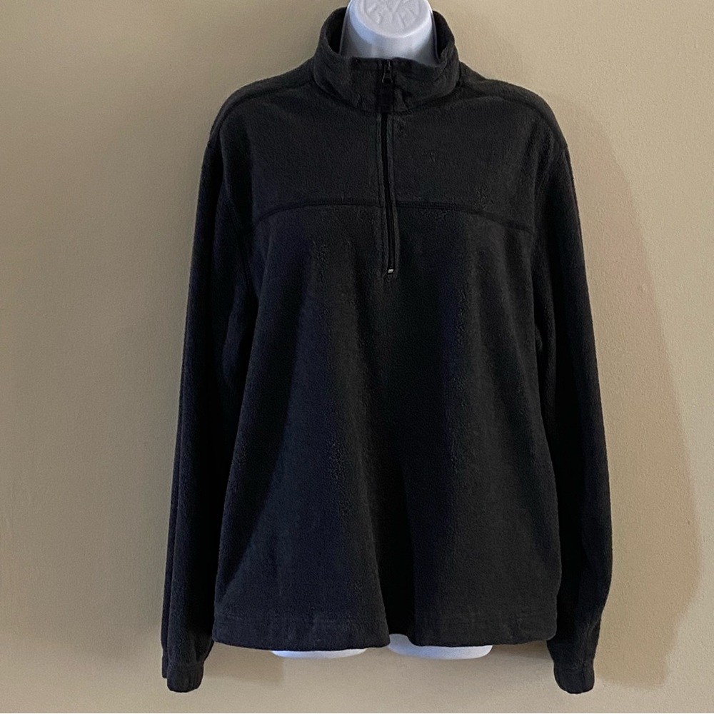 Vintage Men's Saddlebred Grey Gray Fleece Size M Medium 1/4 Zip Front Polyester